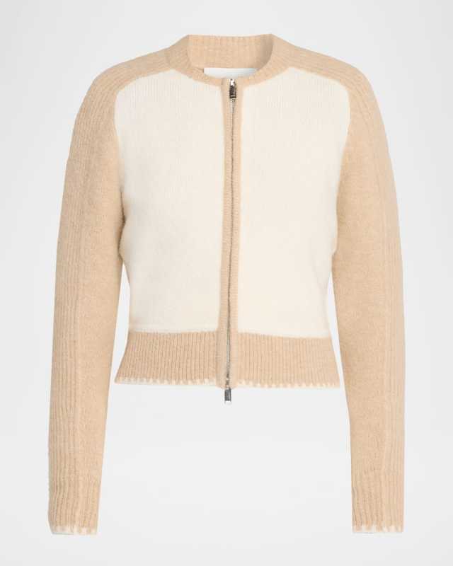 Zip Wool-Blend Cardigan